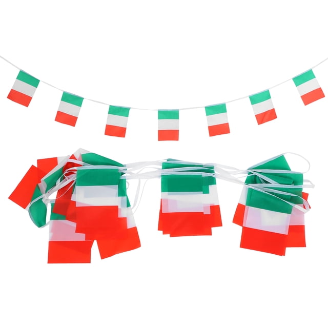 Banderín de banderas de Italia, 825 x 5,5 pulgadas, pequeño, con banderas de países y del mundo, ideal para inauguraciones, festivales, celebraciones deportivas y decoraciones.
