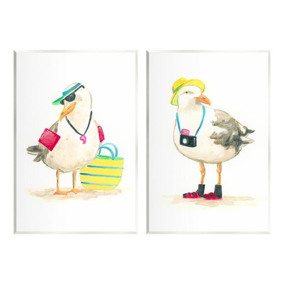 Stupell Industries Sea Bird Tourists Animals & Insects Painting Unframed Art Print Wall Art, 13 x 19