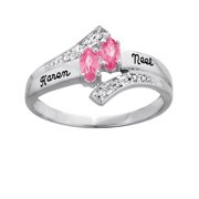 Keepsake Personalized Delight Marquise Promise Ring with Birthstones available in 10K Gold Plate, 10K Gold and 14K Gold