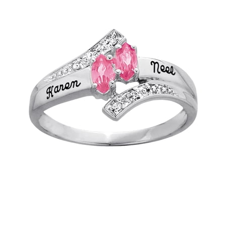 Keepsake Personalized Delight Marquise Promise Ring with Birthstones available in 10K Gold Plate, 10K Gold and 14K Gold