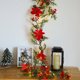 thumbnail image 5 of Christmas Artificial Double White Pines Needle Christmas Flower Ribbon With Lights And Vines Christmas Decorations Indoor Gifts For Friendes, 5 of 9