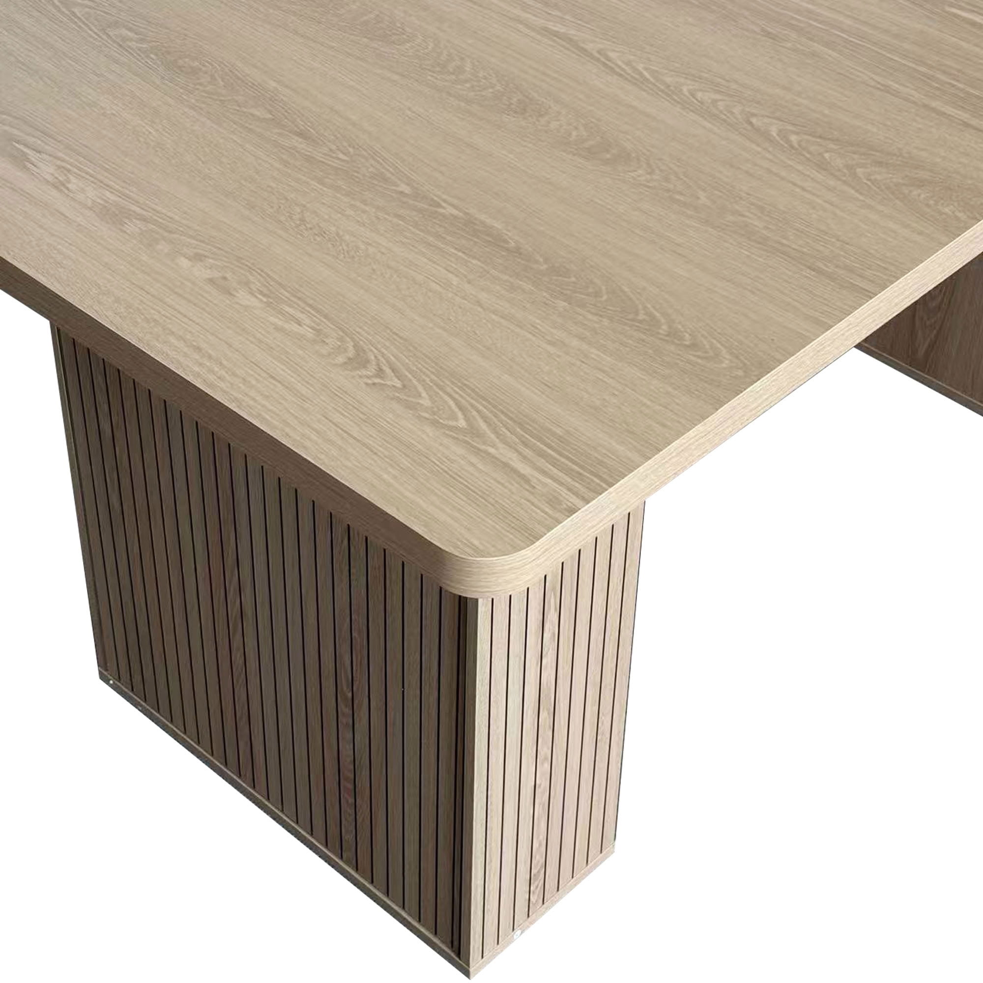 MAYEERTY Extendable Rectangular Dining Table for 6-10, Modern Expandable Kitchen Table with Built-in Storage Cabinet & Hidden Extension Leaf, for Dining Room, Apartment, Kitchen