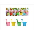 thumbnail image 6 of Topboutique 4 Pack Metal Flower Hanging Plant Pot Vase Basket Bucket with Hook - Flower Plant Pots ,Garden Hanger Planter Decor (Pack of 4), Yellow,Blue,Green,Pink, 6 of 9