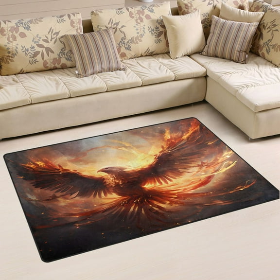 Ryvnso Phoenix Flying Area Floor Mat Non-Slip Carpet Soft Rugs Doormats 31" x 20"