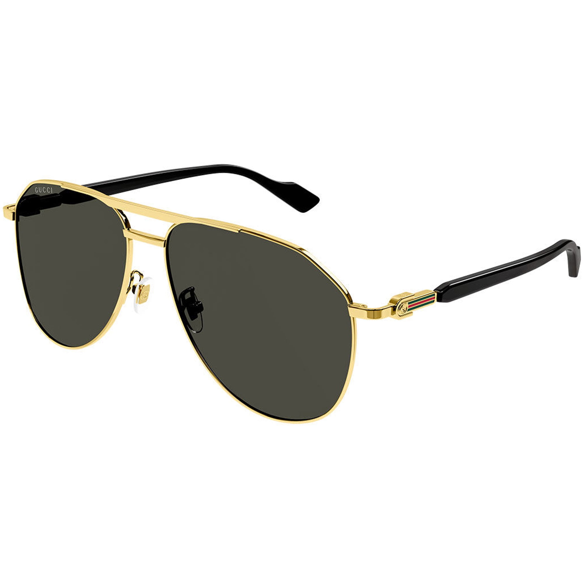 ● GUCCI ● サングラス Black-Gold / Grey / 60mm GUCCI GG0529S 001 Aviator Gold Black Crystal Grey 60 mm