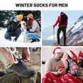 thumbnail image 7 of 5 Pairs Wool Socks for men,Warm Winter Boot Socks for Hiking Walking,Thick Thermal Gifts Socks, 7 of 7