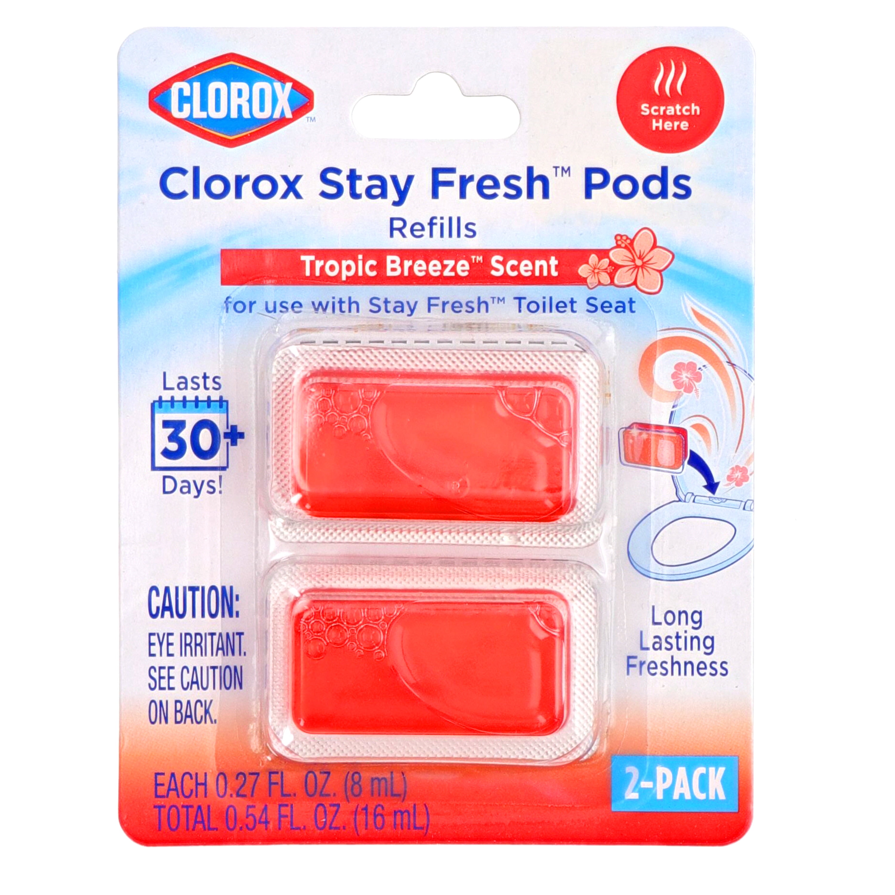 Clorox Stay Fresh Pods Toilet Seat Refills 2Pack, Tropic Breeze