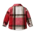 thumbnail image 4 of HUANBAI Toddler Boys Girls Shirt Coat Jacket Plaid Long Sleeve Kids Lapel Button Tops Outwear 2-3 Years, 4 of 4