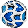 thumbnail image 2 of Reflection Beads Sterling Silver Reflections Blue/Green Heart Enameled Bead, 2 of 2
