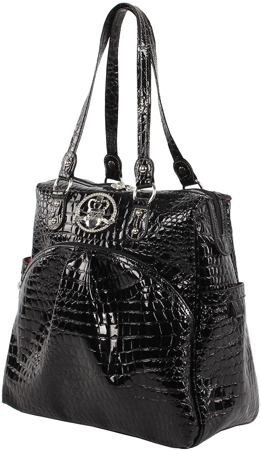 Kathy Van Zeeland Luggage Croco PVC 16 Shopper Bag 16in Black Walmart