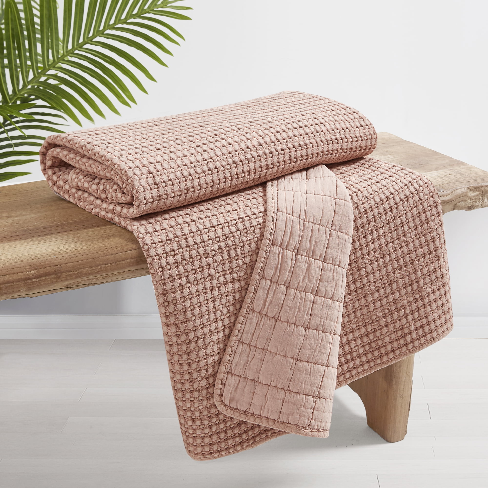 Pink waffle throw new arrivals
