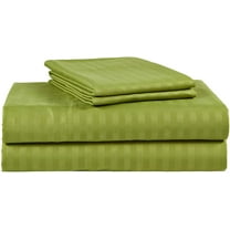 Ruthy's Textile King Size Sage 500 Thread Count 100% Cotton Sateen Dobby Stripe Sheet Set