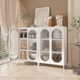 thumbnail image 7 of Marcree White Cabinet with Glass Doors,Arched Cabinet with Glass Doors,Sideboard Cabinet with Adjustable Shelves for Living Room, 7 of 7