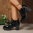thumbnail image 6 of Wensltd High Heel for Women Vintage Slip On Loafer Round Toe Work Pumps for Daily Casual Wear, 6 of 9
