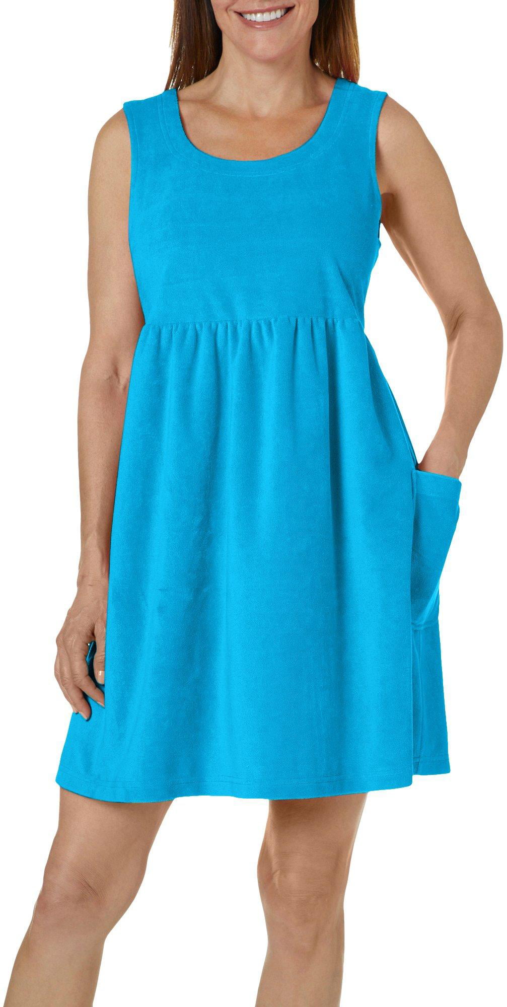 Coral Bay Womens Solid Terry Sleeveless ...