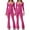 Hot Pink, variant on Zkozptok 2PC Jumpsuits for Women Square Neck Long Sleeve Bodycon Romper Slim Flare Wide Leg Workout Yoga Clothes