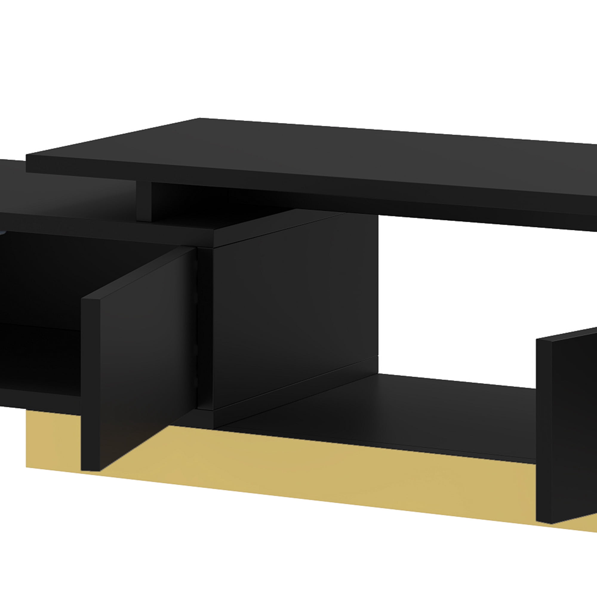Uforic Modern TV Stand for Living Room w/ Ample Storage, Extendable Entertainment Center 63" to 89", Black
