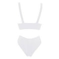 thumbnail image 4 of CHUOU Bikinis for Women 2 Piece Tummy Control Push Up Swimsuit Solid Color Racerback Swimsuit Classic Swimwear, 4 of 5