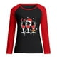 thumbnail image 4 of Tops de mujer Camisas Blusas Elegante Casual Camisas de manga larga Cuello redondo Raglan Color a juego Navidad Copa de vino Estampado de camiseta Top Cuello redondo Top / Camisa Odeerbi ODB-5, 4 of 6