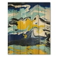 thumbnail image 3 of Designart 'Abstract Marble Composition In Blue and Yellow II' Modern Print on Natural Pine Wood, 3 of 5