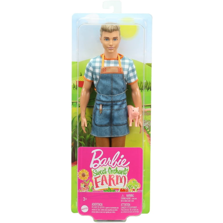 Barbie Career Sweet Orchard Farm Ken Doll Sandy Blonde with Piglet Walmart