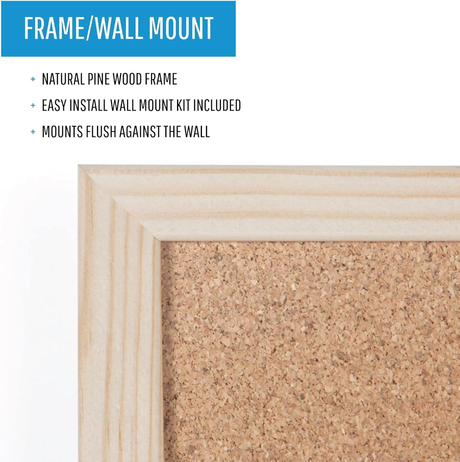 Cork & Dry Erase Combo Board, 18" x 24", Dry Erase White Board/Cork Bulletin Board Combo, Pine Wood Frame