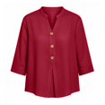 thumbnail image 2 of ZDNIXIAN Womens Short Sleeve Tops Casual Loose Button Down Shirts, Lightweight Solid Color Tunic Tops with Side Pocket for Daily Work Vacation Outfits, 2 of 7