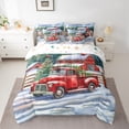 thumbnail image 2 of Manfei Red Farmhouse Tractor Twin Bedding Sets 7 Pieces, Merry Xmas Christmas Tree Bedding Comforter Set for Boys Girls, Winter Festival Sheet Sets, Ultra Soft Home Decor, 2 of 8