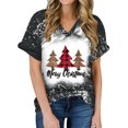 thumbnail image 1 of Puntoco Mujeres Summerchristmas Funny Letter Impreso Blusa Camisetas Casual Cuello en V Manga corta Camisetas tops Puntoco Puntoco-3937, 1 of 6