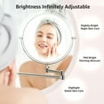 thumbnail image 4 of Wall Mounted Makeup Mirror,10X Majnifying Mirror LED Light Dimmable Touch Screen,USB Charge,8 Inch Extendable Double Sided Vanity Mirror,Nickel, 4 of 9