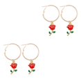 thumbnail image 1 of Sonducket Pendiente colgante de rosa para mujer y niña, anillo colgante chapado en la oreja, accesorio de joyería de moda, regalo, accesorios de moda Type1 NO1 Sonducket CBP028862, 1 of 1
