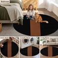 thumbnail image 5 of Boho Black 7FT Round Area Rugs for Living Room and Brown Striped Tribal Farmhouse Style Ultra-Thin Non-Slip Round Rugs Machine Washable Low Pile Circle Carpet for Bedroom Kitchen Nursery, 5 of 9