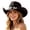 Black, variant on Western Style Cowboy Hat For Classic Summer Beach Sun Hat With Breathable Airflow And Wide Brim For Outdoor Activities Cowboy Hat 7 1/8