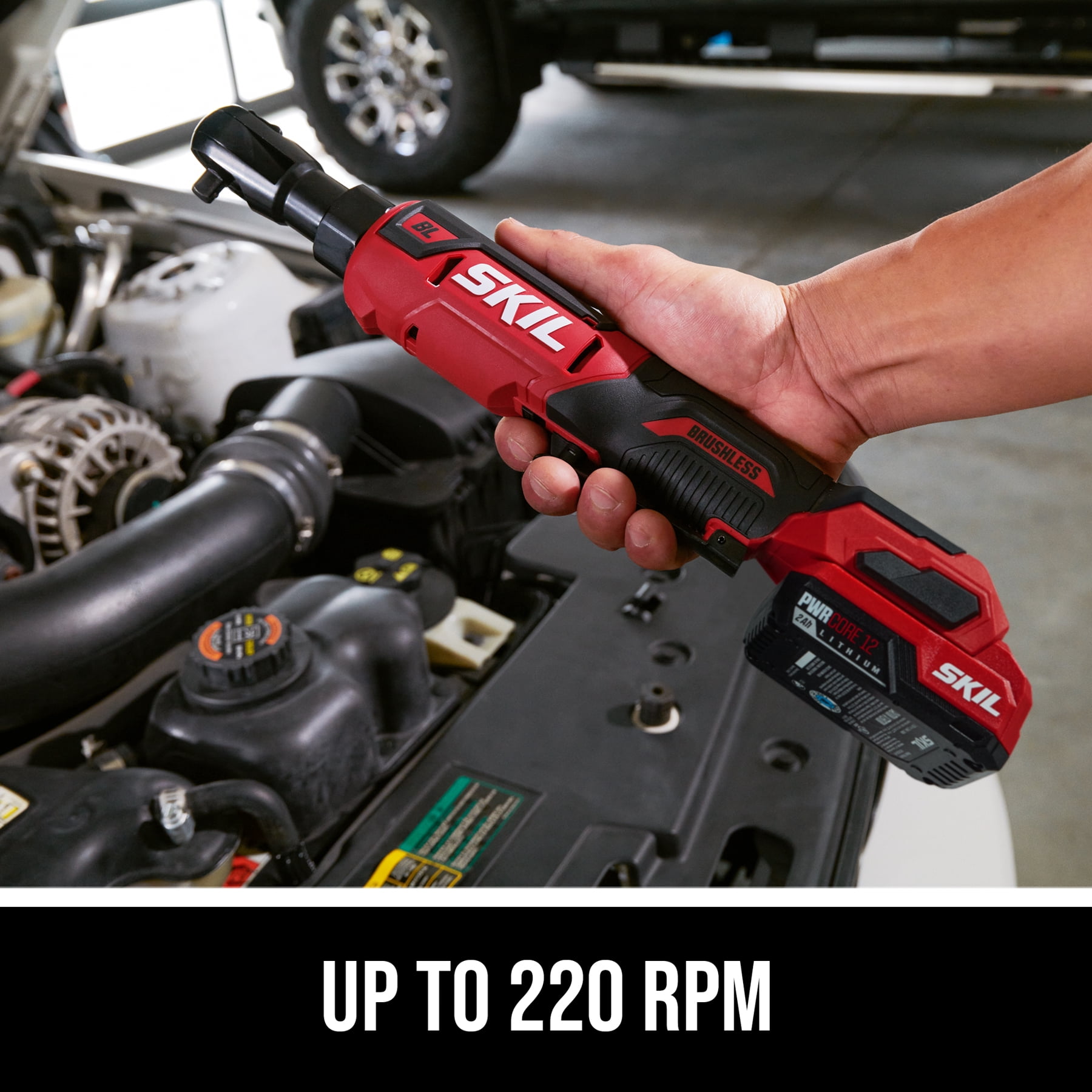 SKIL PWRCORE 12™ Brushless 12V 3/8 In. Ratchet Wrench with 2.0 Ah USB-C and 20W PD charger-RW5763A-11