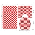 thumbnail image 3 of Red and Black Checkered Pattern Bathroom Rugs Sets 3 Piece,Toilet Cover Set,Absorbent Non Slip Bathroom Mats Sets with U-Shaped Contour Rug Toilet Rug Set, 3 of 5