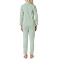 thumbnail image 3 of INSPIRAR CHIC Conjunto de Pijamas de Algodón para Mujeres, Camisa de Manga Larga con Botones y Pantalones, S Verde, 3 of 6