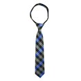 thumbnail image 1 of Spring Notion Boys' Pre-tied Woven Zipper Tie X-Small Checkered Blue, 1 of 4