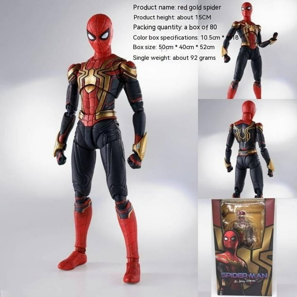Figura de Spiderman de acero de Marvel hecha a mano, muñeco súper móvil Shf, regalo de juguete para niños Fivean unisex