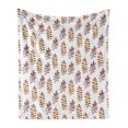 thumbnail image 1 of Nature Soft Flannel Fleece Blanket, Blossom Pattern in Watercolors Floral Spring Branch Ornament Leaves Art, Cozy Plush for Indoor and Outdoor Use, 50" x 60", Dried Rose Pale Coffee, by Ambesonne, 1 of 6