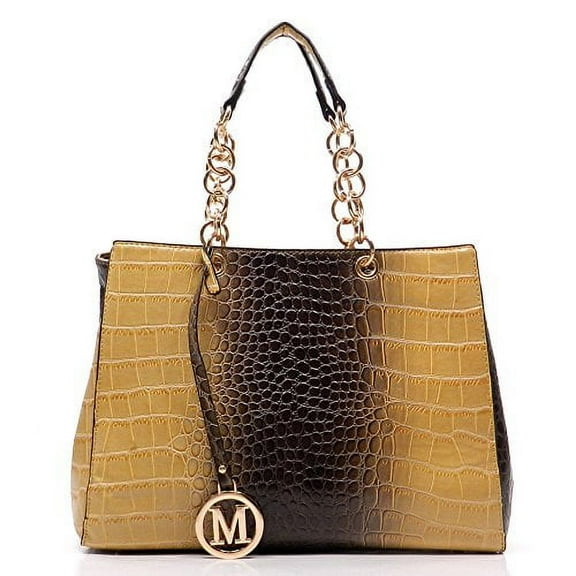 2Chique Boutique Women's Croc Chain Top Handle Tote