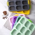 thumbnail image 2 of Silicone Cake Mold 9-Cavity Oval DIY Baking Pan Non-stick Baking Pan Chocolate Silicone Cake Mold Bread Pancake Non-stick Bakeware Tool, Gray, 2 of 9