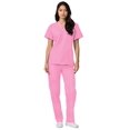thumbnail image 4 of Adar Universal Unisex Scrub Set - Unisex V-Neck Scrub Top & Tapered Drawstring Scrub Pants, 4 of 7