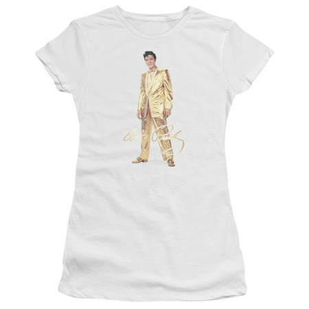 Elvis Gold Lame Suit Juniors Short Sleeve Shirt
