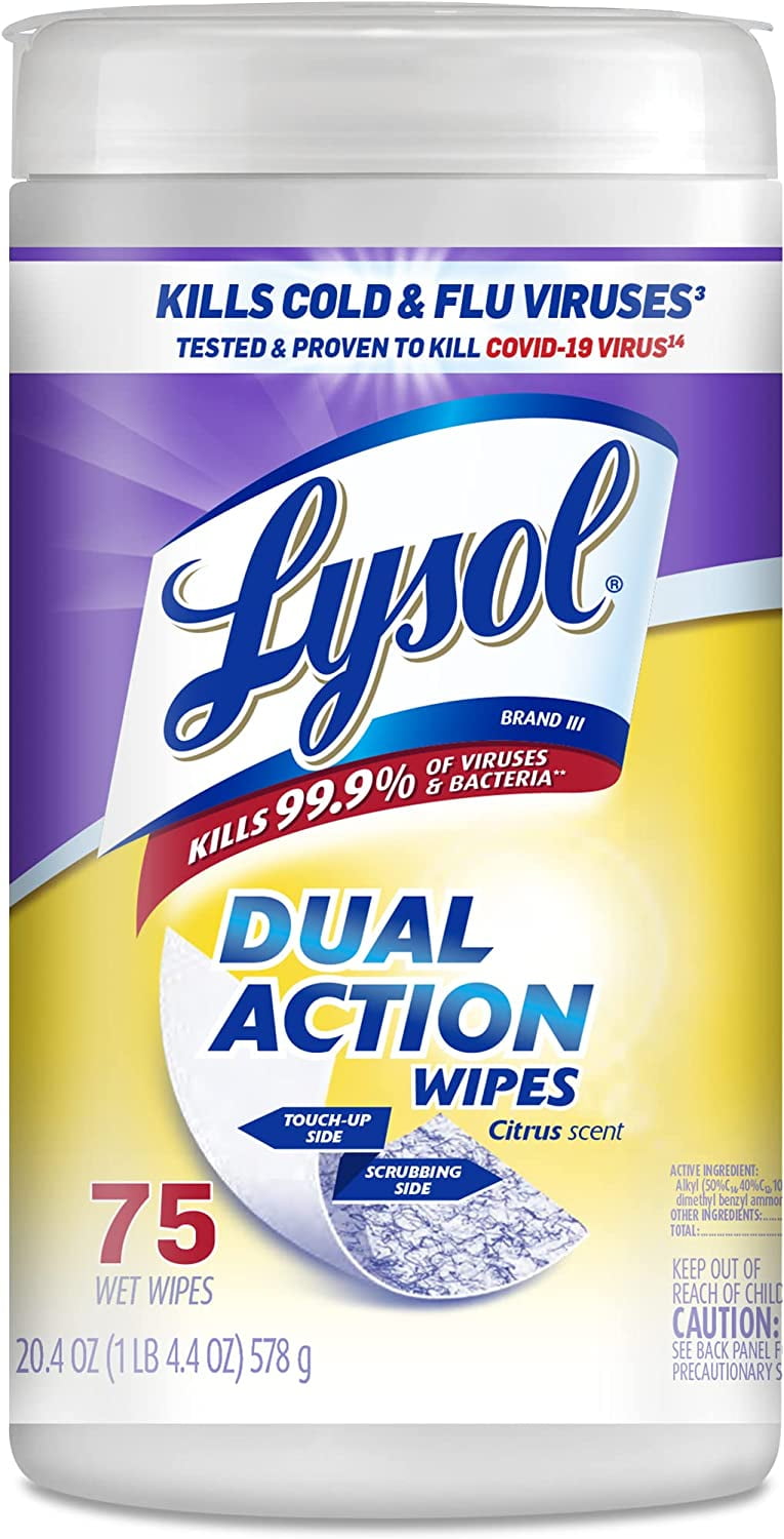 Lysol Dual Action Disinfectant Wipes, MultiSurface Antibacterial