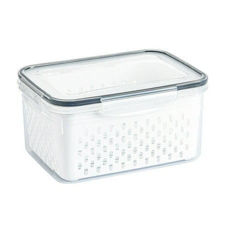 

RUIKE Draining Fresh Container Double Layer with Lid for Household and Kitchen