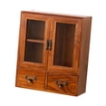 thumbnail image 2 of Lipstore Desktop Container Showcase Mini Jewelry Storage Box for Home Dresser Bedroom Brown, 2 of 8
