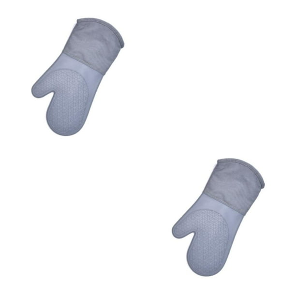 Matsuzay Manoplas de silicona para horno, guantes para agarradera de cocina, resistentes a altas temperaturas, textura para microondas y Gris 2Conjunto