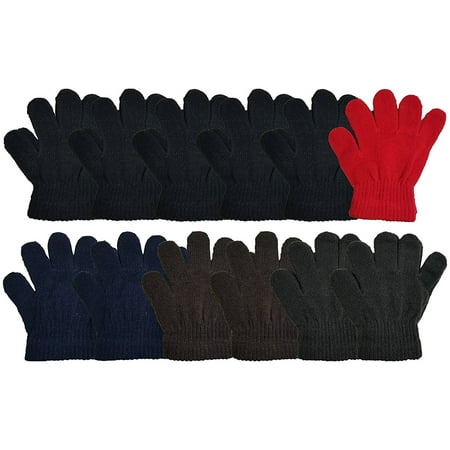 - Kids Winter Magic Gloves, 12 Pairs Warm, Cute, Fun, Colorful, Stretchy Wholesale for Boys or Girls, Toddlers Children (Assorted #4)