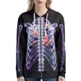 thumbnail image 2 of FKELYI Butterfly Skull Zipper Hoodies Casual Long Sleeve Hoodie Sweatshirt Halloween Gift Size XS Soft Party Women Zip Up Jacket with Pocket, 2 of 6