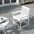 thumbnail image 6 of White Plastic Patio Armchair with Slatted Back, Outdoor Dining Chair for Garden, Lawn, and Poolside Use, 6 of 11